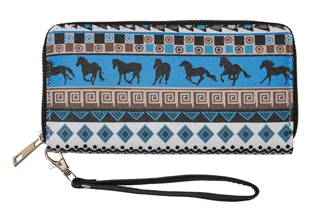 AWST Int'l Tribal Horses Clutch Wallet