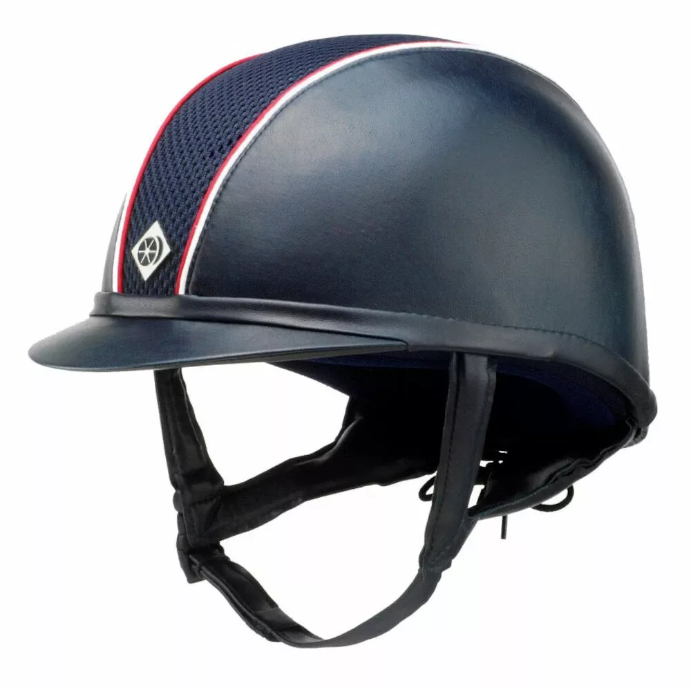 Ayr8S Charlotte Leather Look Piping Helmet