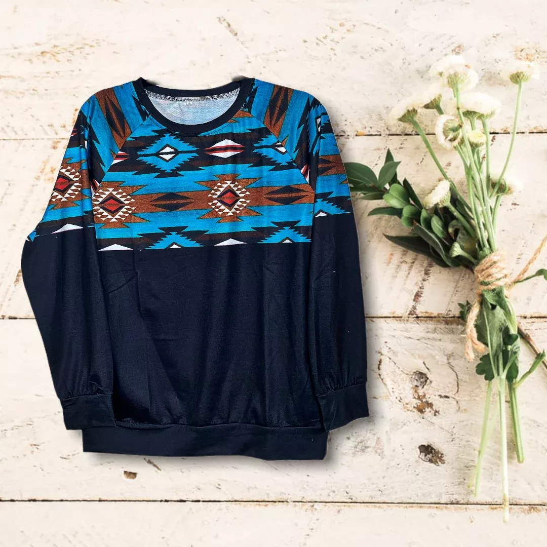 AZTEC BLACK VINTAGE SWEATSHIRT