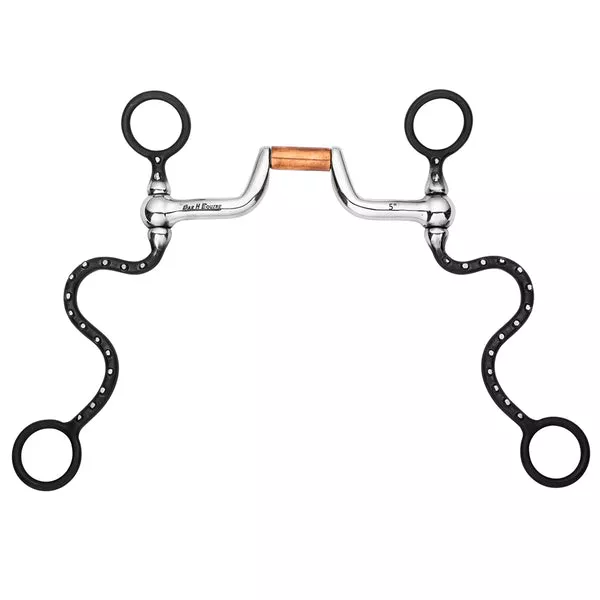 BAR H EQUINE Cavalry Shank Bit with Copper Hinge Port