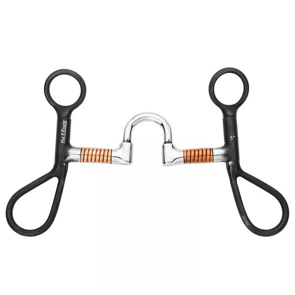 BAR H EQUINE Teardrop Shank Correction Mouth Copper Wire Wrapped Bars