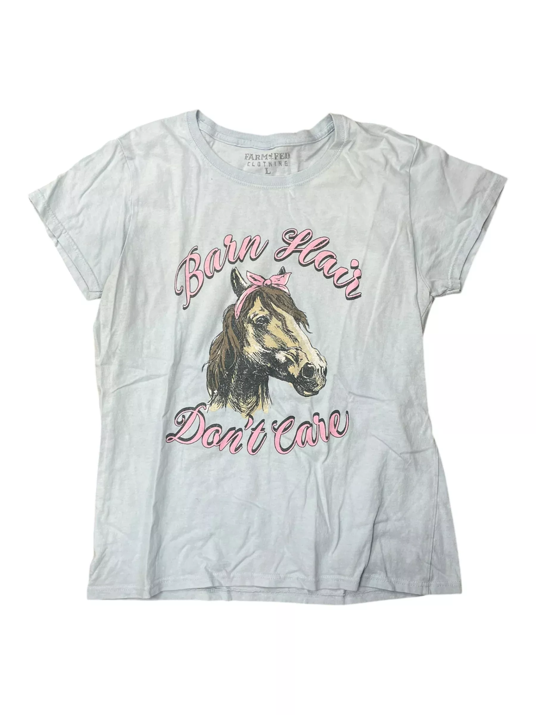 Barn Hair Tee - Light Blue/Print - L - USED