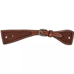 Basket Stamped Spur Strap w/ Chopped Ends