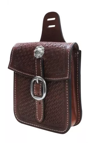 Basket tooled saddle pocket
