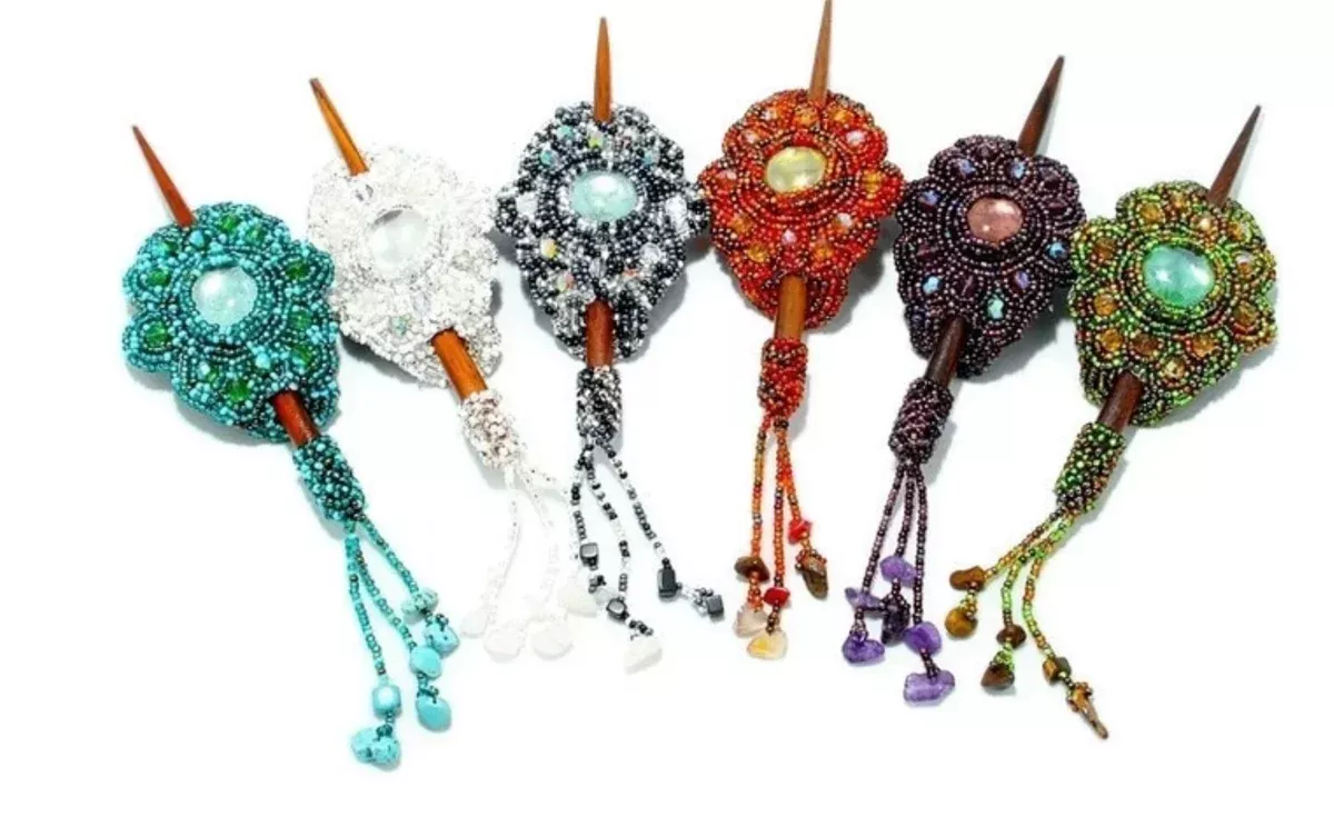 Beaded Stick Barrette-Med