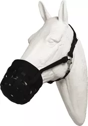 Best Friend Deluxe Grazing Muzzle with Halter - Cob, Black
