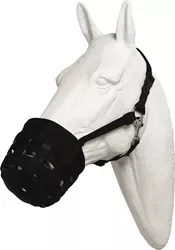 Best Friend Deluxe Grazing Muzzle with Halter, Horse, Black