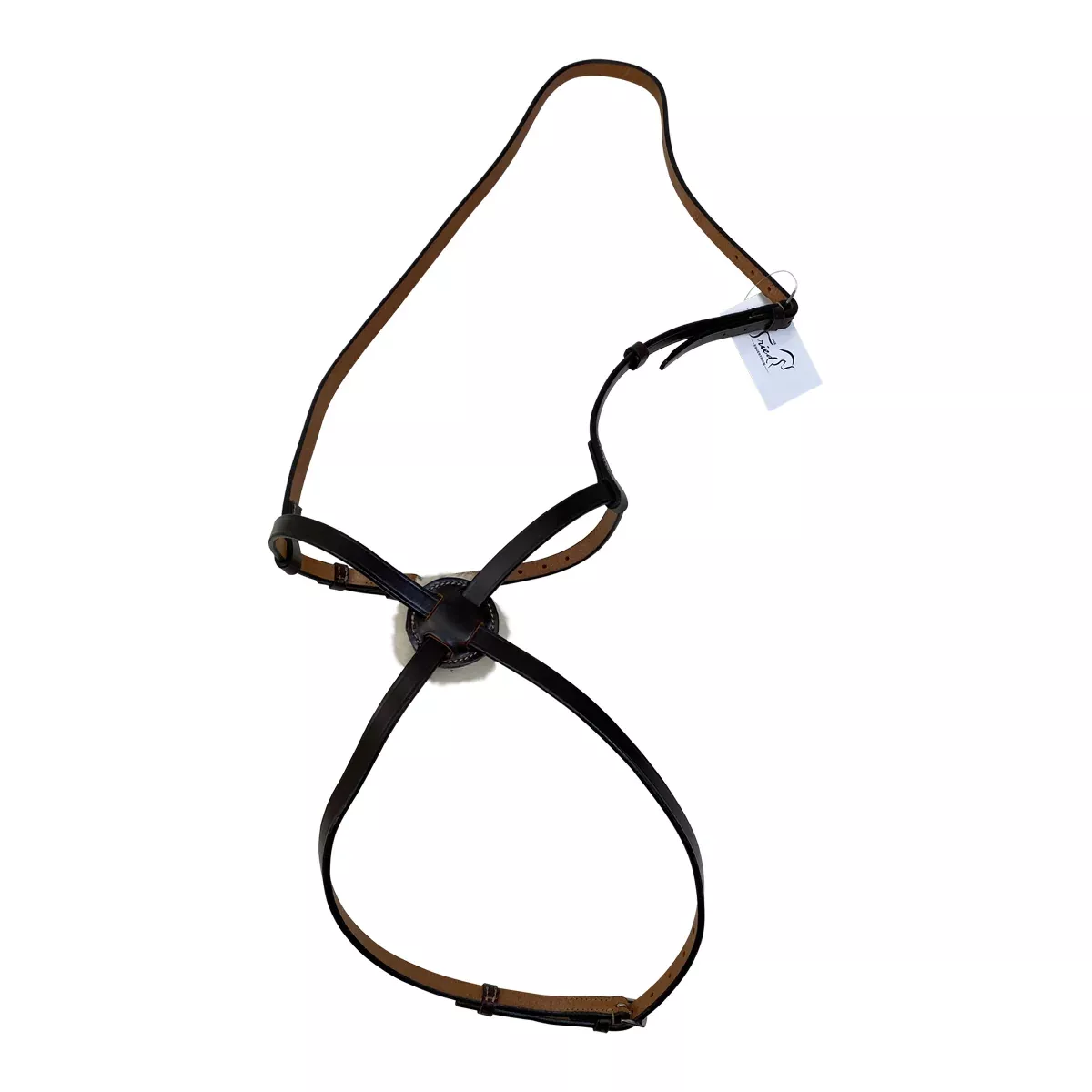 Beval Gladstone Plain Flat Figure 8 Noseband in Chocolate - Oversized