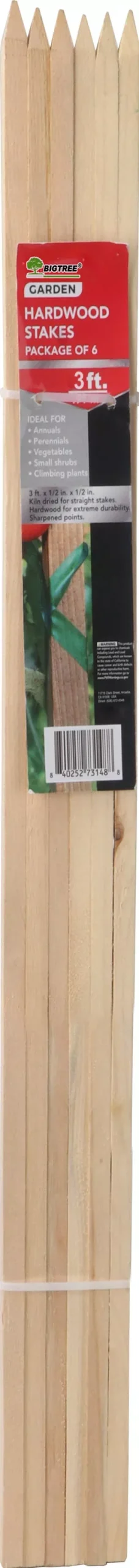Bigtree Hardwood Stakes 3 Ft 6-Pack