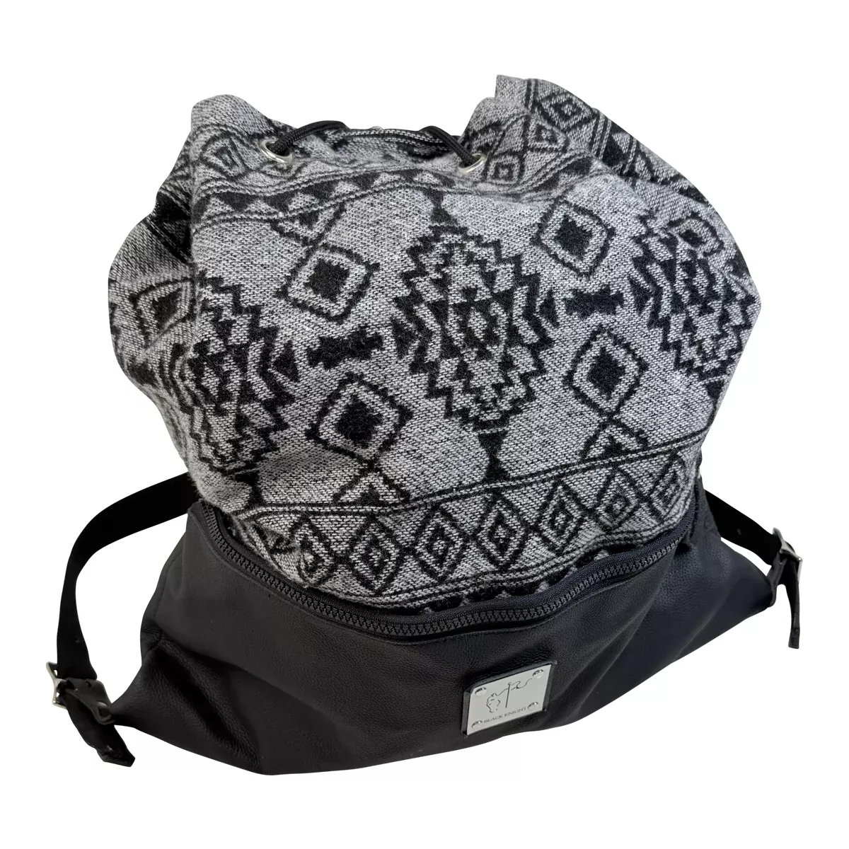 Black Knight Drawstring Backpack in Black/Grey - One Size