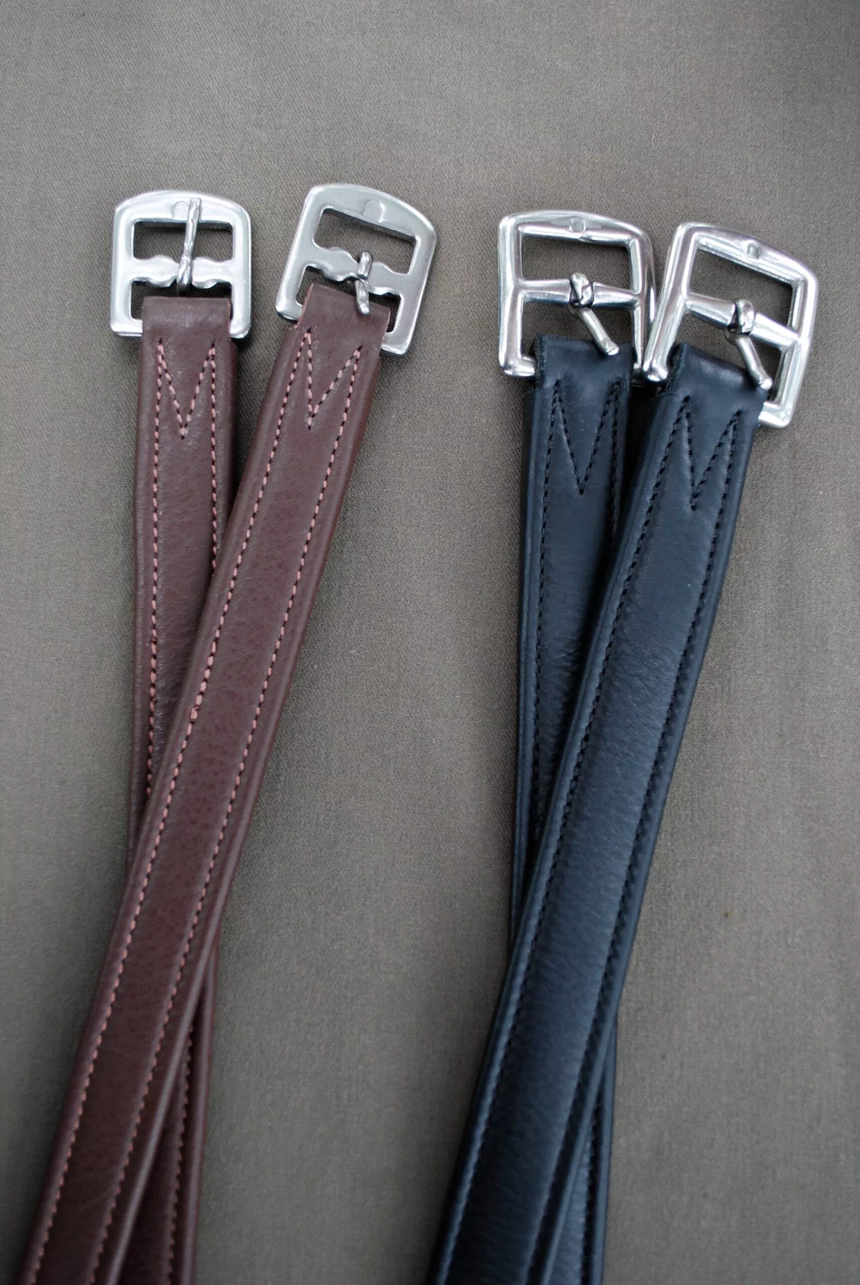 Black Oak Black Calf Lined Leathers, with riveted buckle
