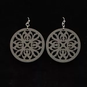 Blazin Roxx Wood Round Grey Earrings
