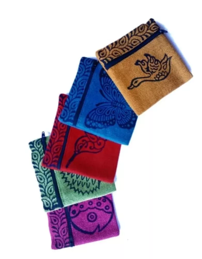 Block Print Cotton Coin Purse