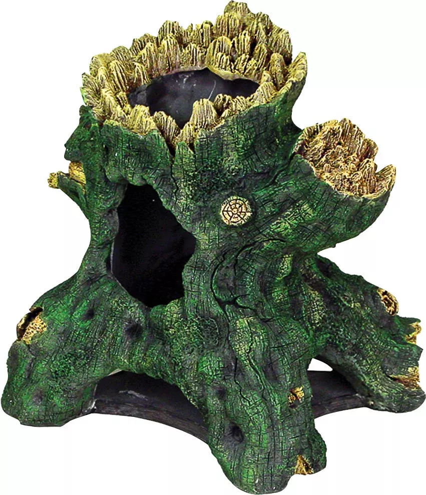Blue Ribbon Exotic Environments Jumbo Hollow Tree Stump, Green