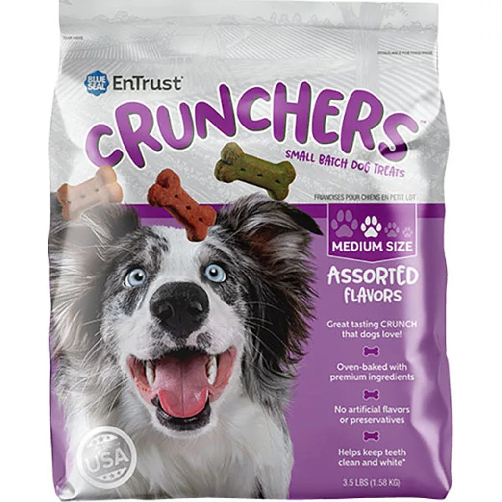 Blue Seal Entrust Crunchers Small Batch Dog Treats, Medium, Assorted, 3.5 lb