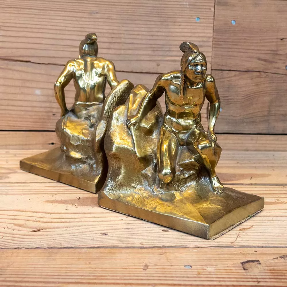 Brass Native American Bookends