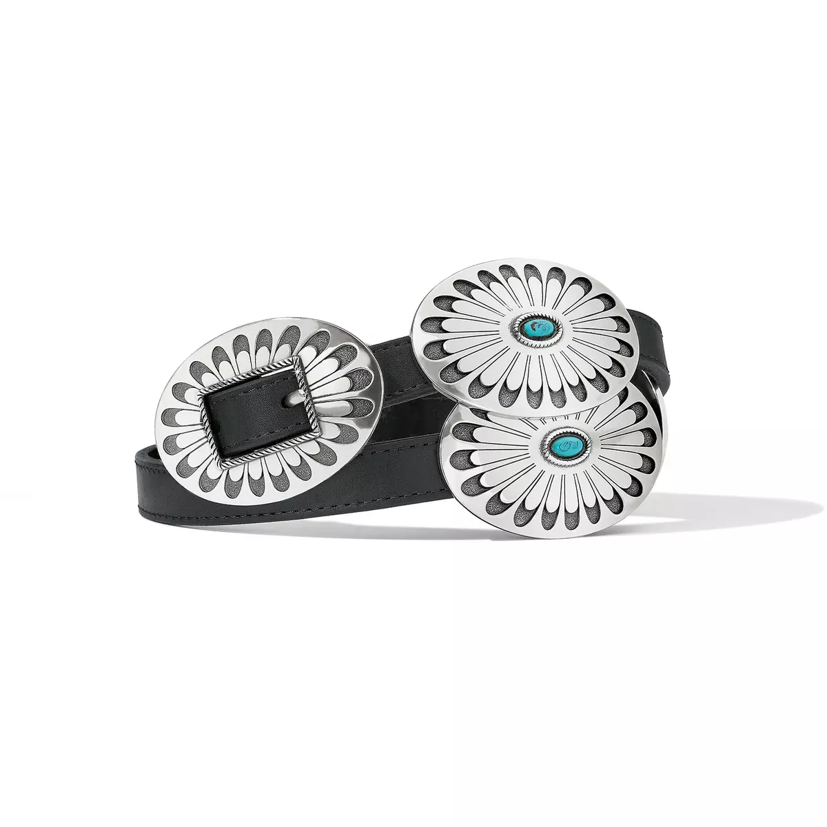 Brighton Womens 3/4 Blk Blackbird Concho Belt B60453