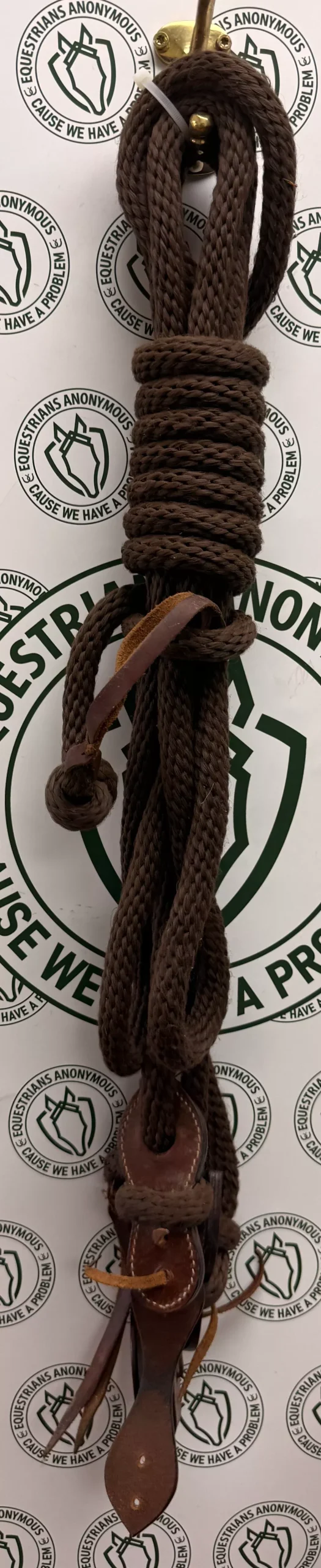 brown rope and leather headstall and reins...