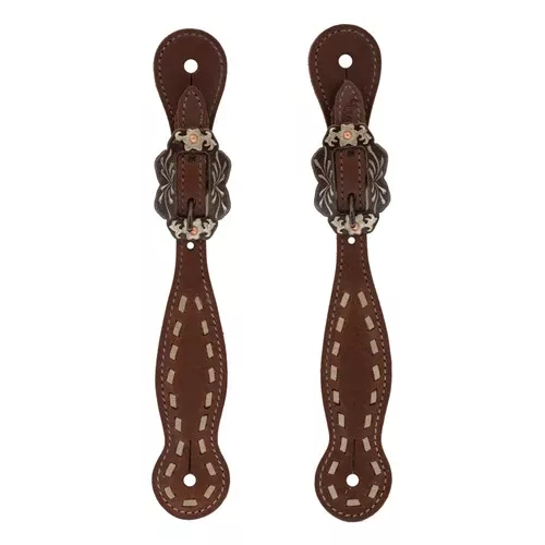 Buckstitch Spur Straps, Oiled Hermann Oak, Dusk Collection, Ladies'