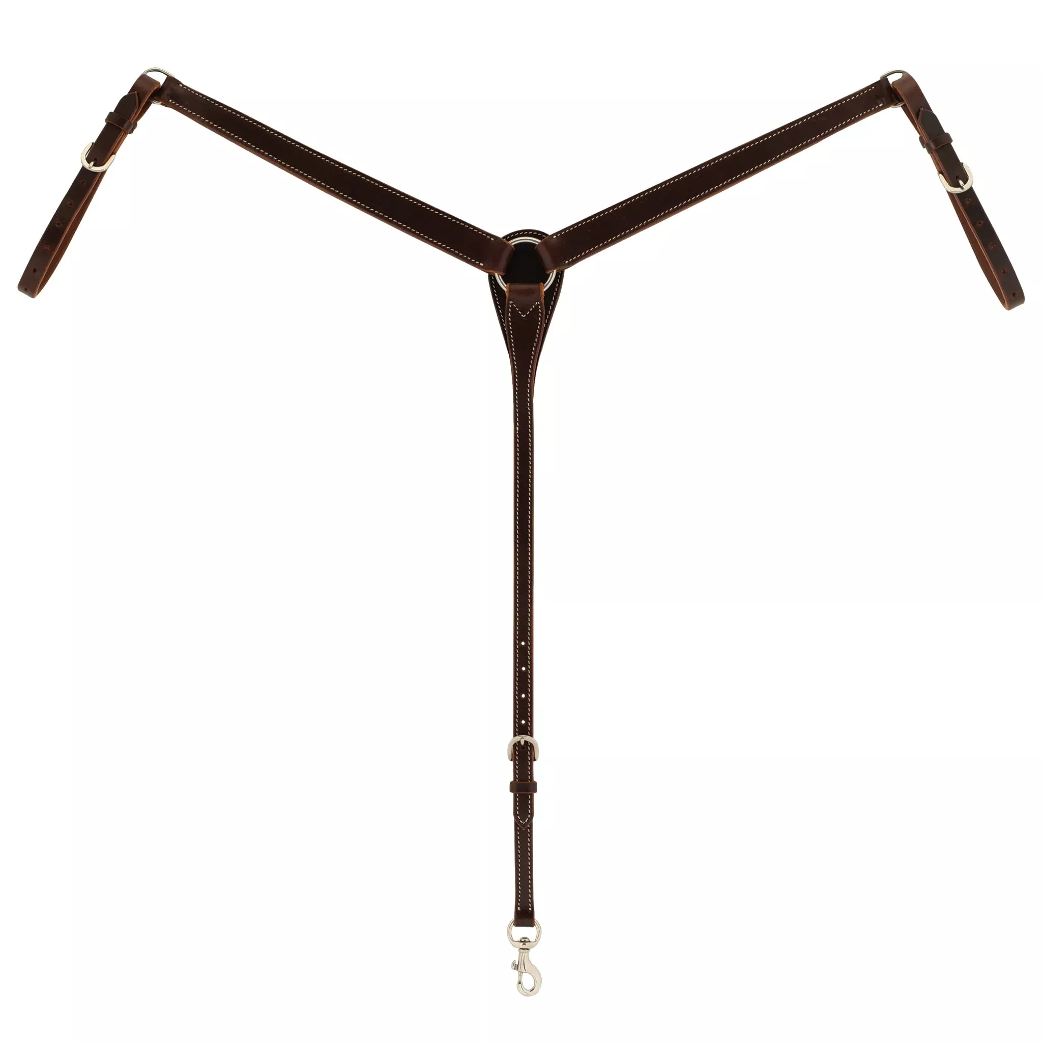 Buffalo Leather Contoured Breast Collar, Burgundy