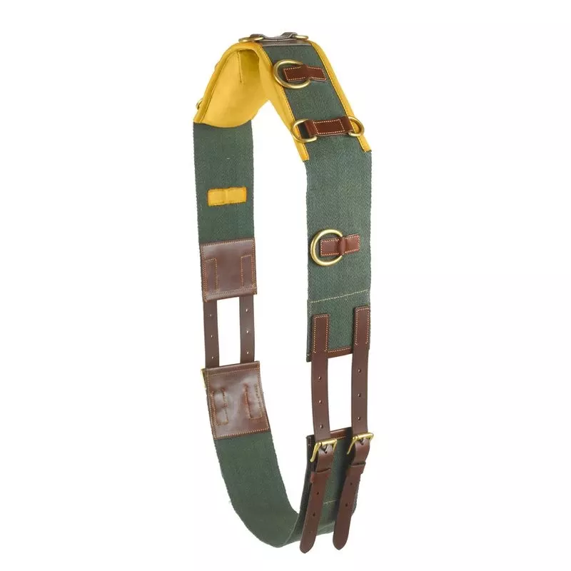 Camelot Premium 10-Ring Surcingle – Green/Brown
