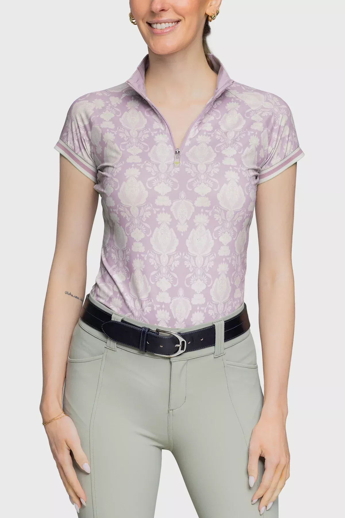 Cap Sleeve Wisteria Paris Hotel 1/4 Zip With Trim