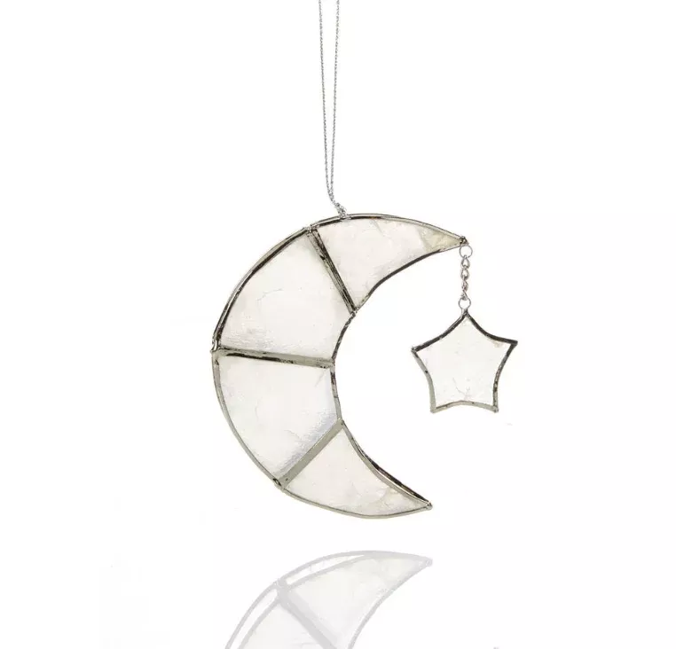 Capiz Crescent Moon Ornament