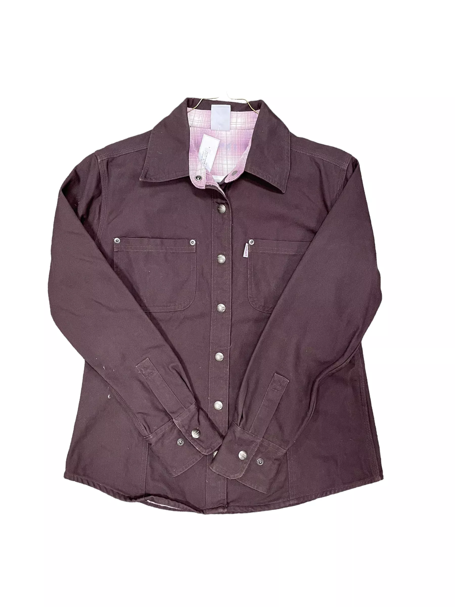 Carhartt Button Up Jacket - Brown/Pink Plaid - S - USED