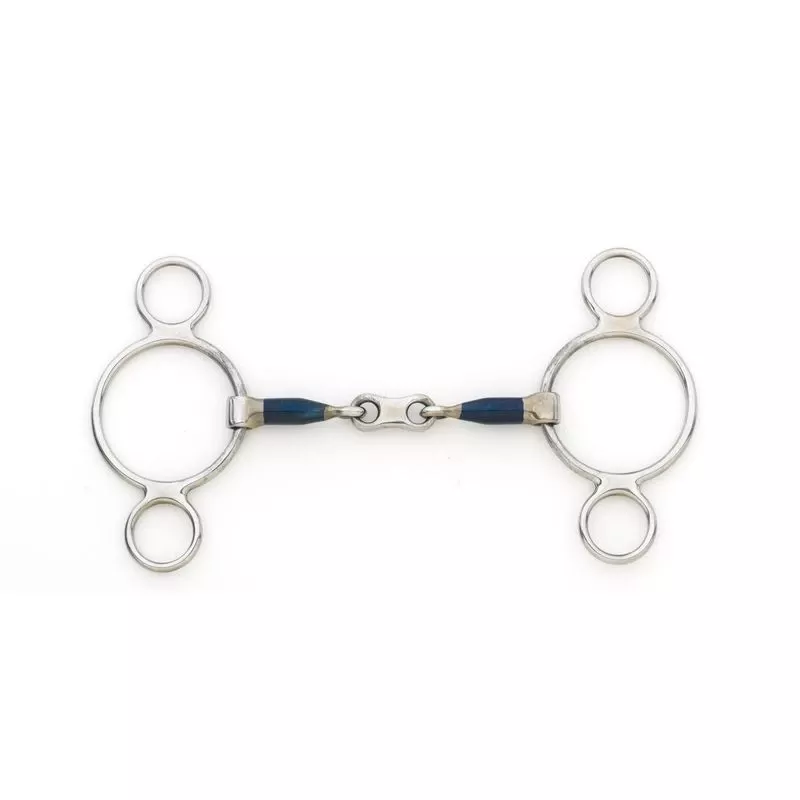 Centaur French Link 2-Ring Gag – Blue Steel