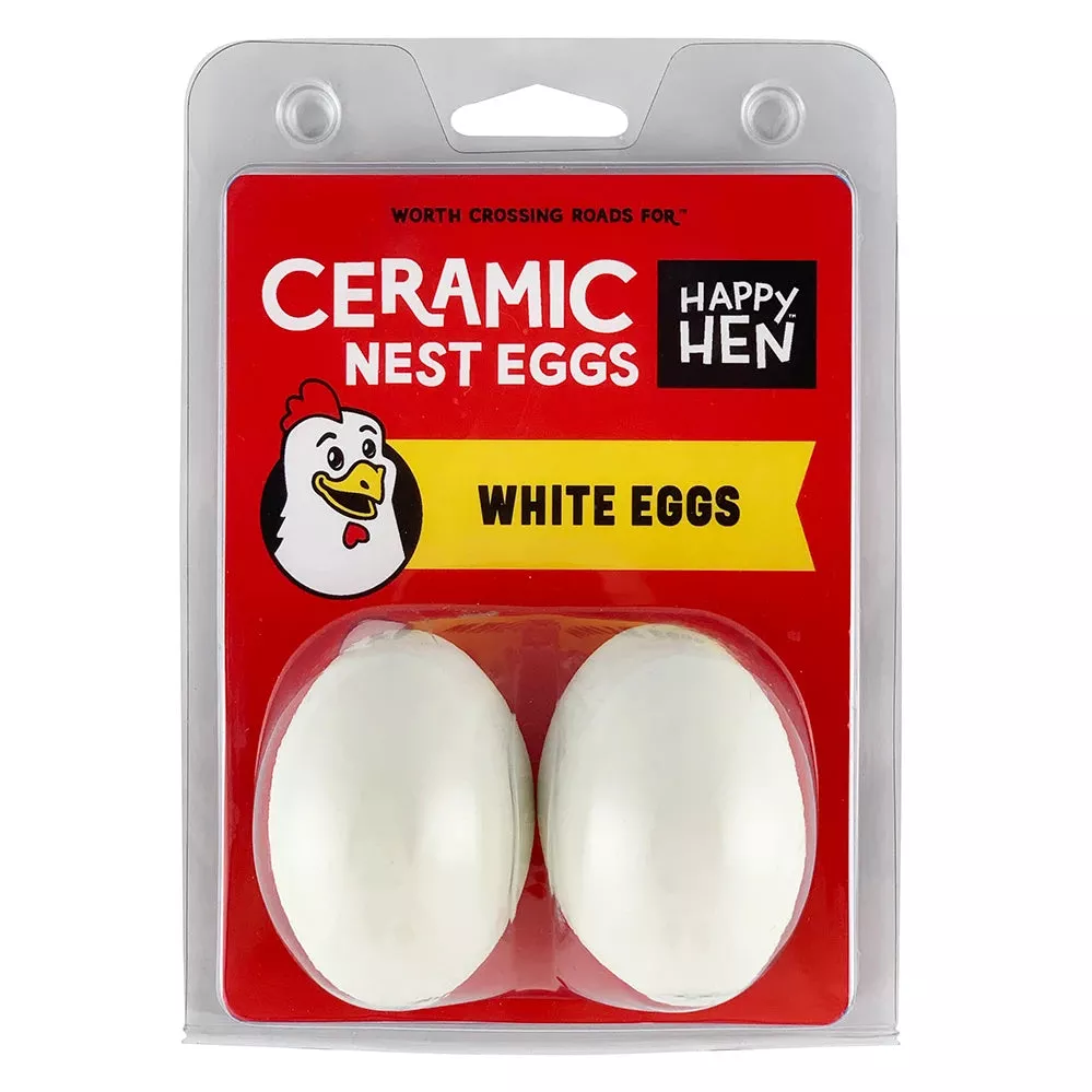 Ceramic Nest Eggs, White, 2-pk