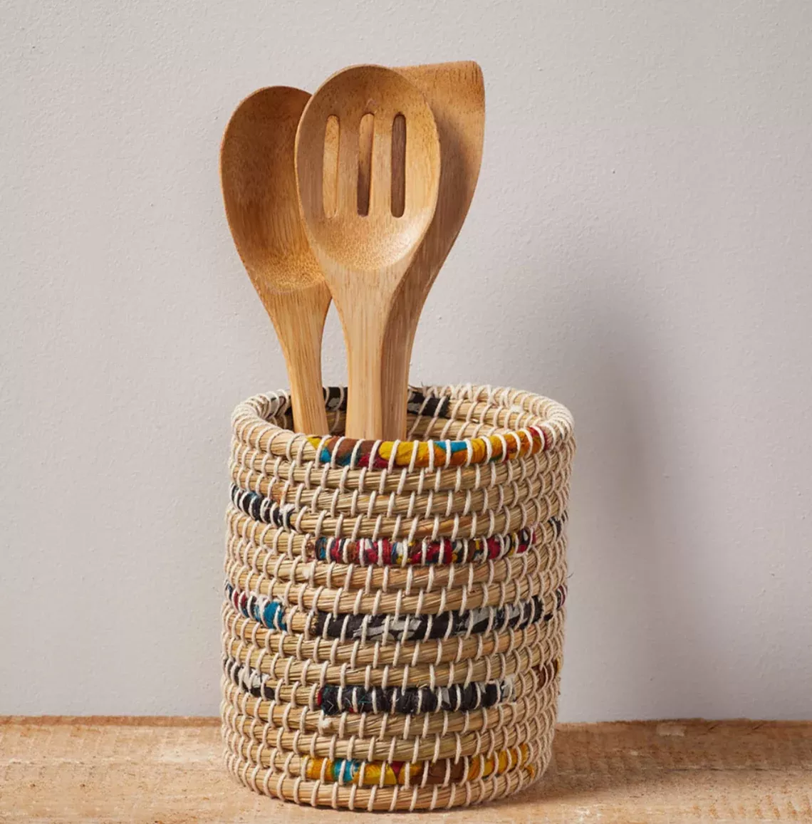Chindi Stripe Utensil Holder