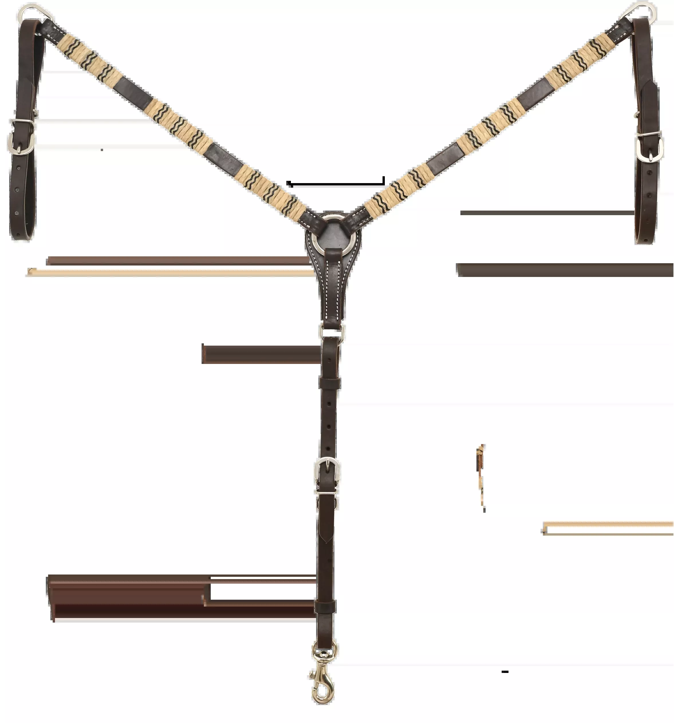 Chocolate Harness Rawhide Breast Collar