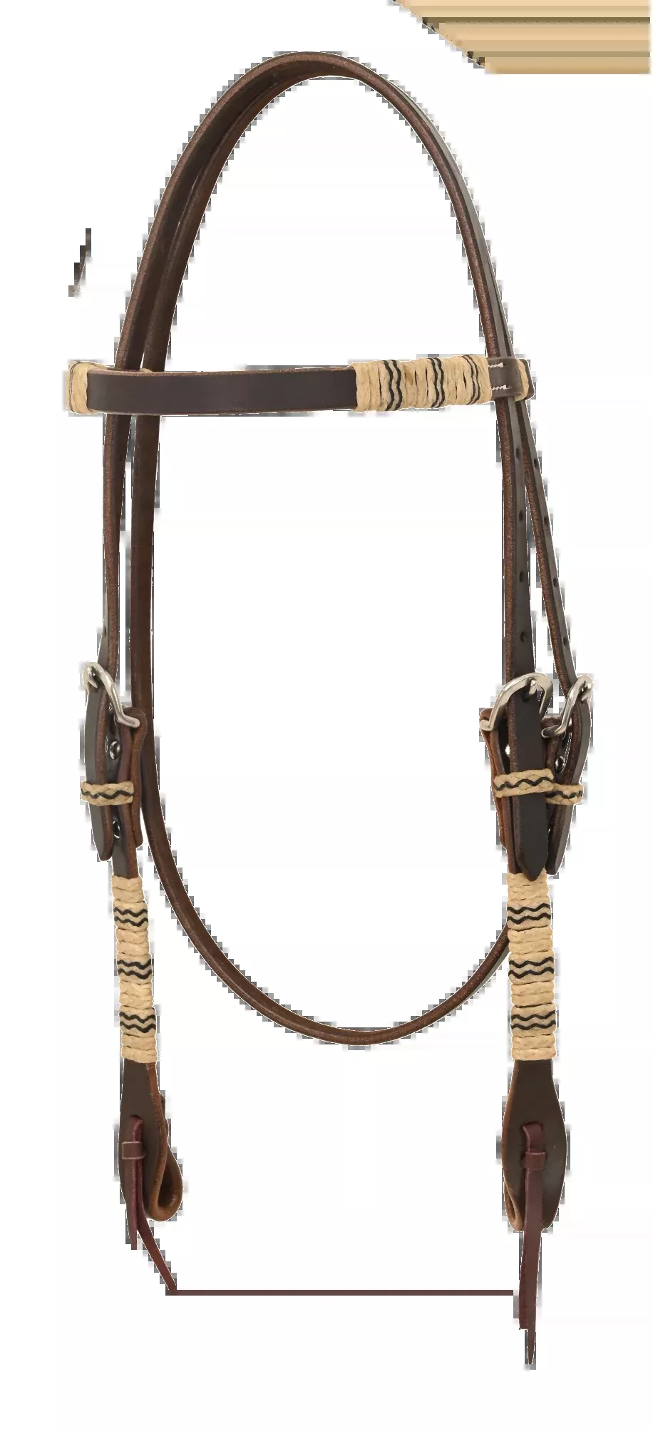 Chocolate Harness Rawhide Browband Headstall