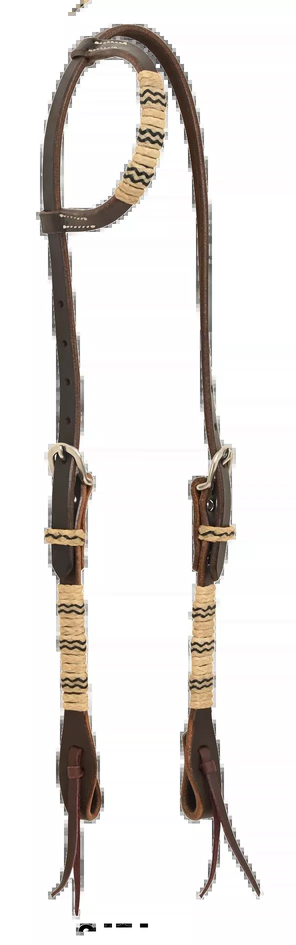 Chocolate Harness Rawhide Slip-Ear Headstall
