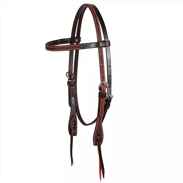 CHOCOLATE ROUGHOUT BROWBAND HEADSTALL MARTIN SADDLERY