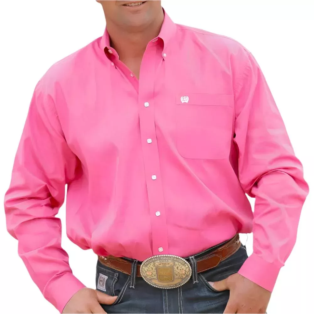 Cinch Men's Solid Pink Shirt