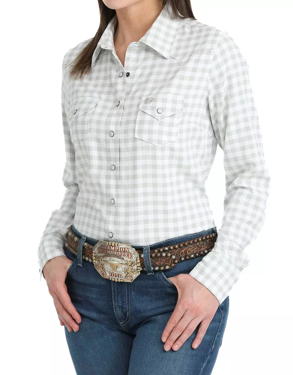 Cinch Womens L/S Arenaflex White MSW9206005