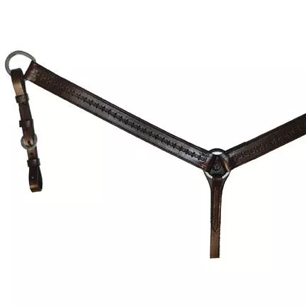 Circle Y 1 ½” Border Tooled Breast Collar