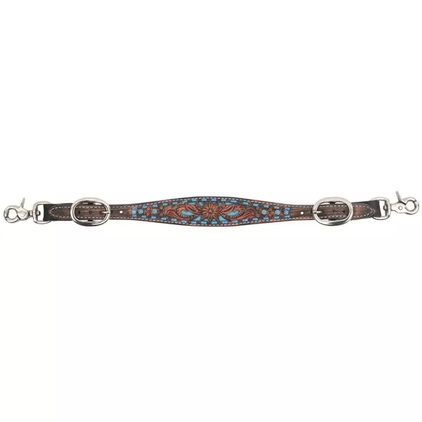 Circle Y Bronco Blue Texas Flower Wither Strap