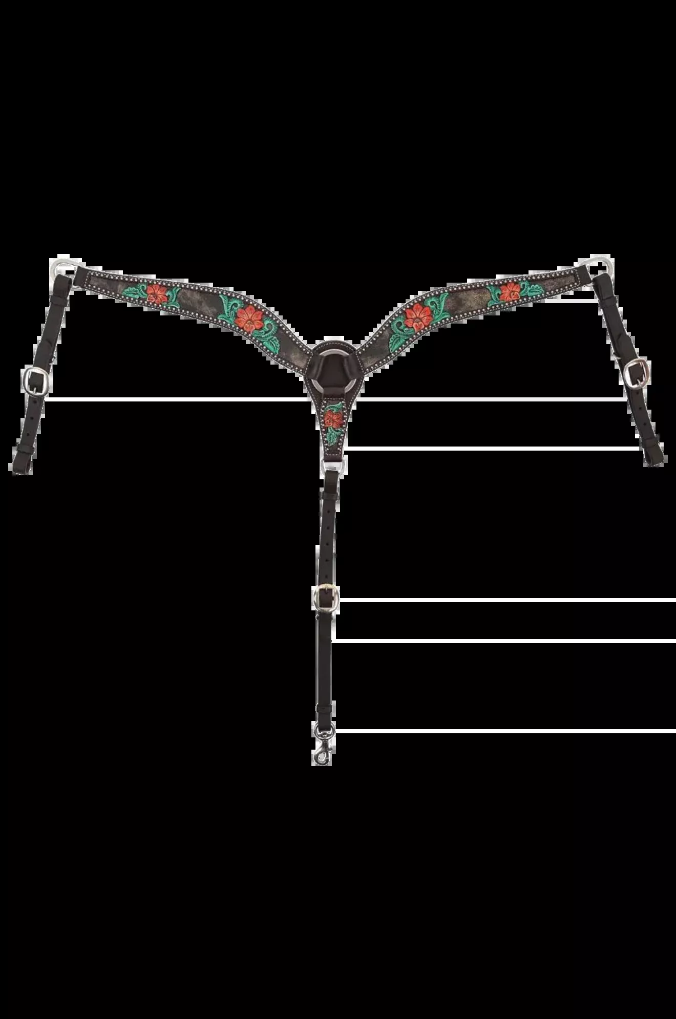 Circle Y Cactus Flower Filigree BreastcollarDISC