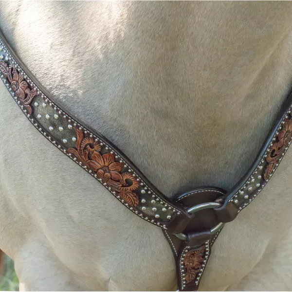 Circle Y Dark Flash Arizona Flower Breast Collar