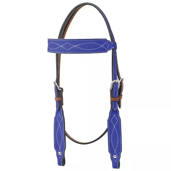 Circle Y Marfa Lights Suede Browband Headstall Royal Blue