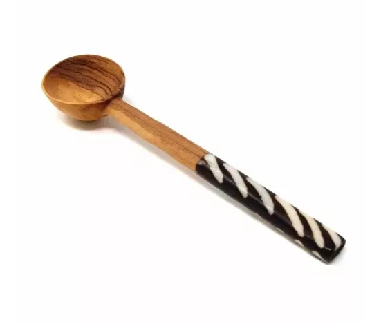 Coffee Spoon-Olive Wood Batiked 8"