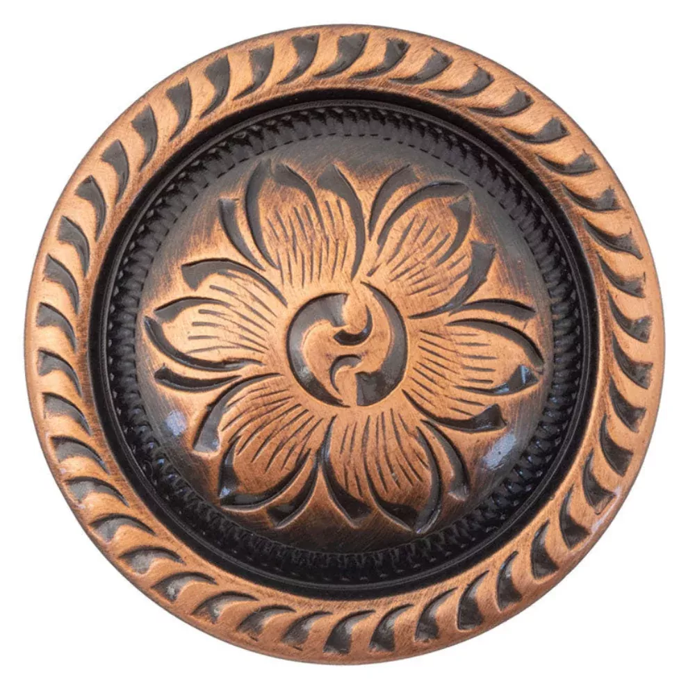 Copper Floral Rope Edge Concho