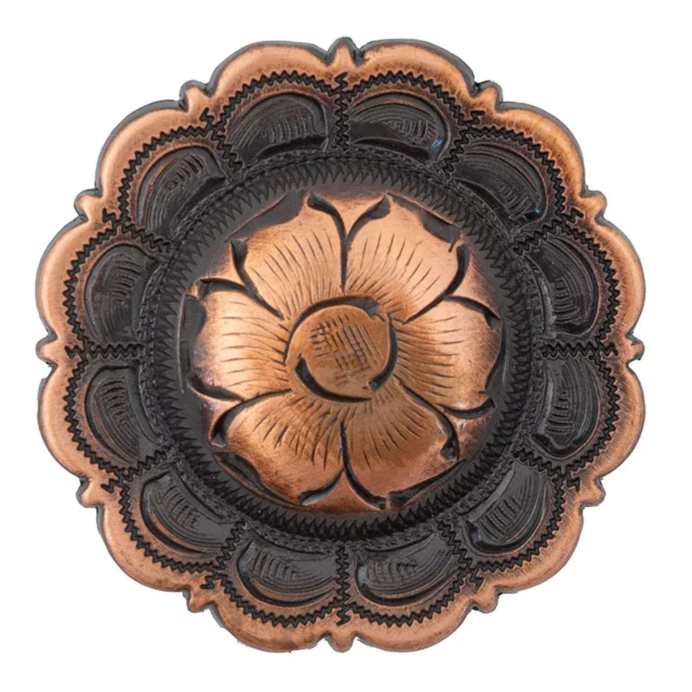 Copper Flower Scalloped Edge Concho