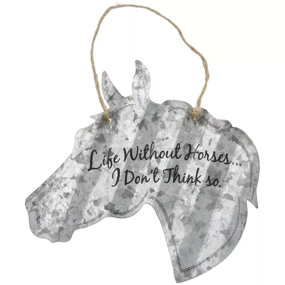 Corrugated Metal Horse Sign 5″