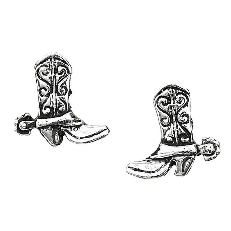 Cowboy Boot Earrings in Cowboy Hat Gift Box HE-141