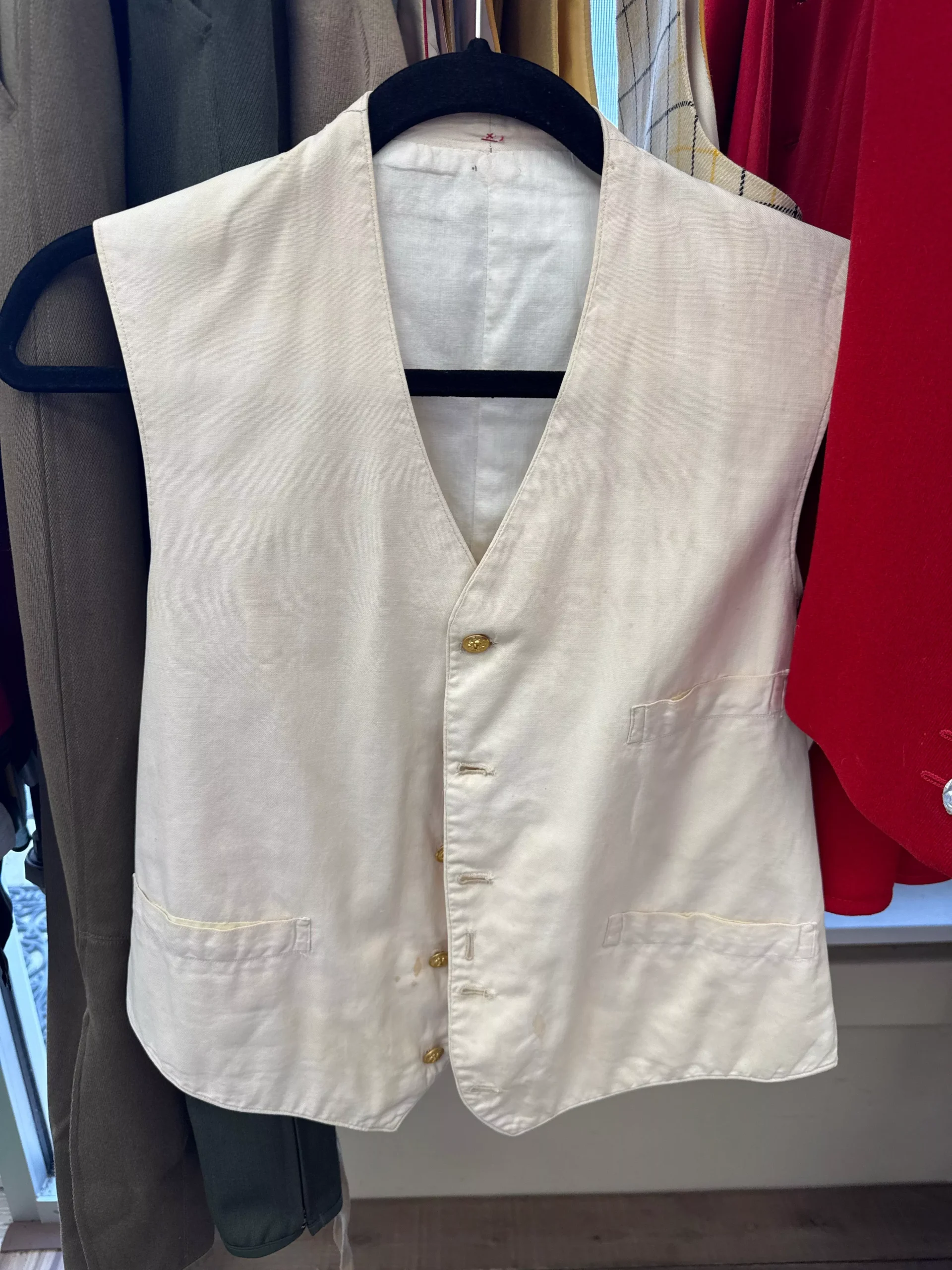 Cream cotton Hunting Vest