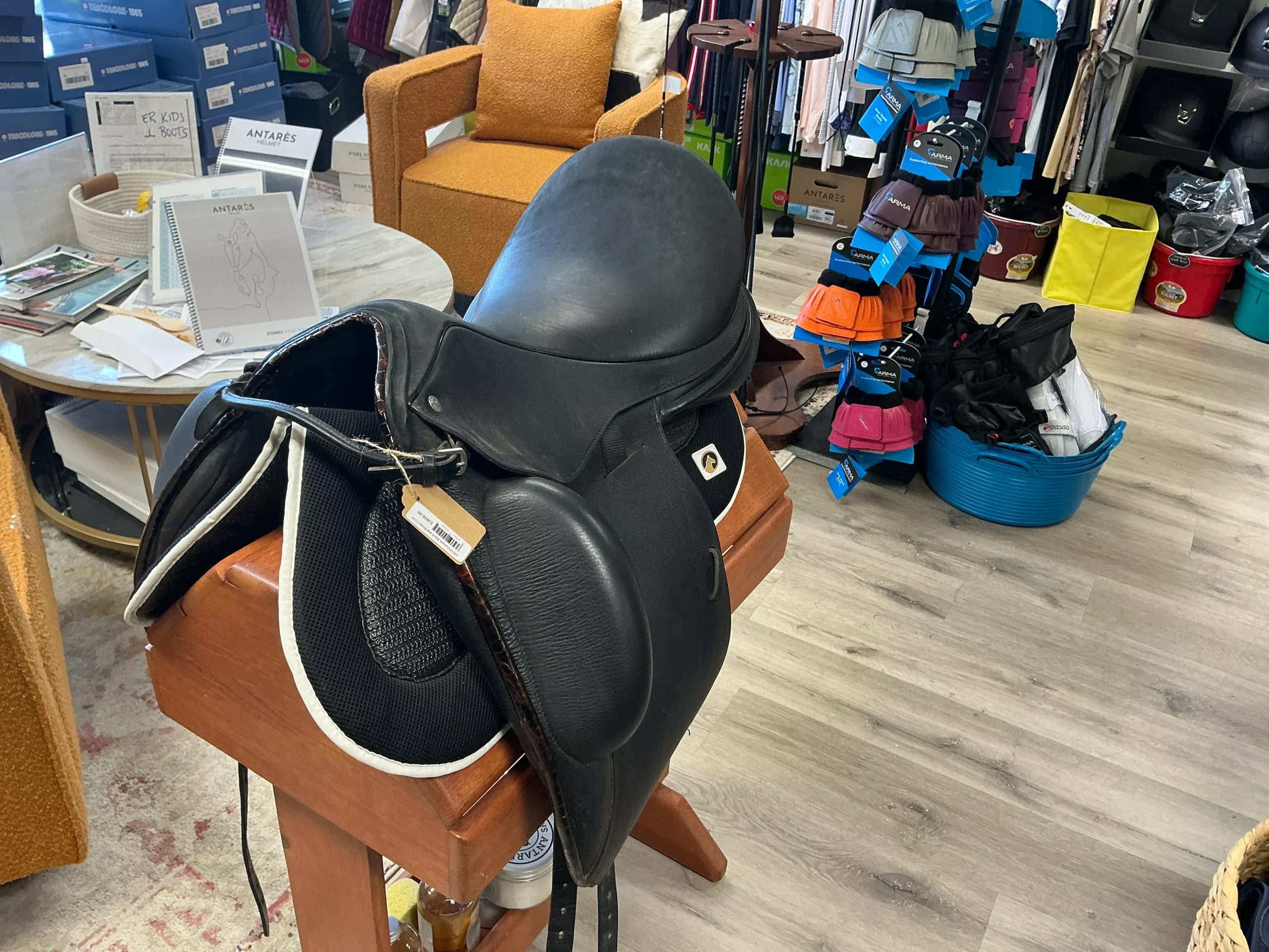Custom Black and Brown Croc Dressage Saddle 18"