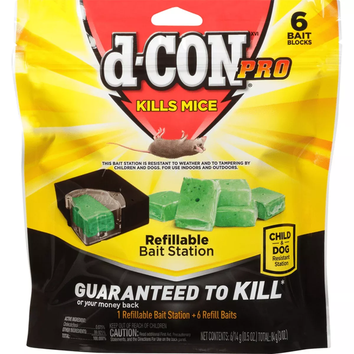 D-Con Refillable Mice Bait Station with 6 Refills